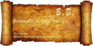 Bosnyák Dóra névjegykártya